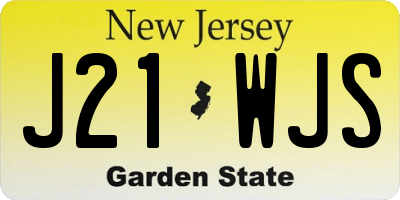 NJ license plate J21WJS