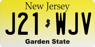 NJ license plate J21WJV