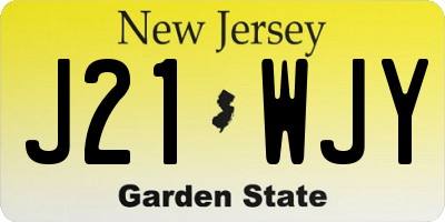 NJ license plate J21WJY