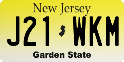 NJ license plate J21WKM