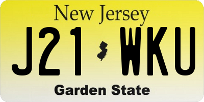 NJ license plate J21WKU