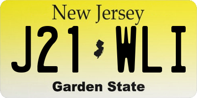 NJ license plate J21WLI