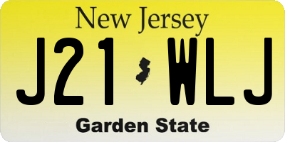NJ license plate J21WLJ