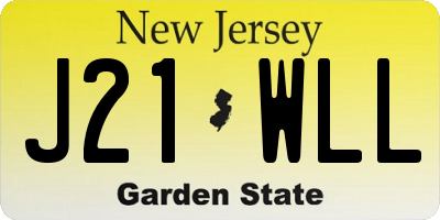 NJ license plate J21WLL
