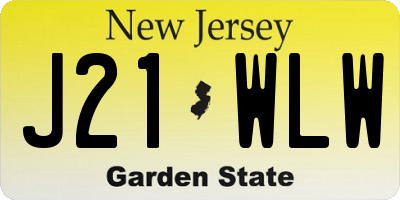 NJ license plate J21WLW