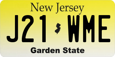 NJ license plate J21WME