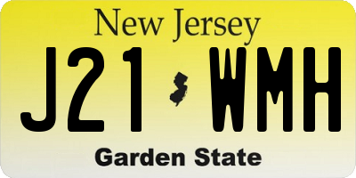 NJ license plate J21WMH