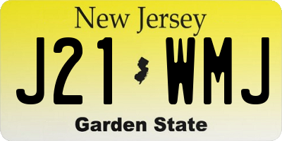 NJ license plate J21WMJ