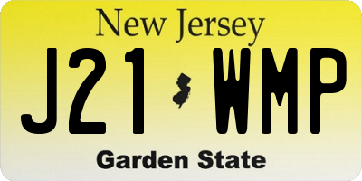 NJ license plate J21WMP