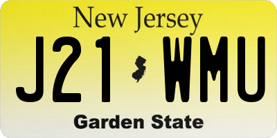 NJ license plate J21WMU