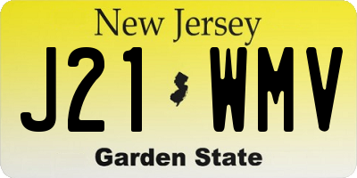 NJ license plate J21WMV