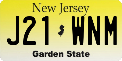 NJ license plate J21WNM