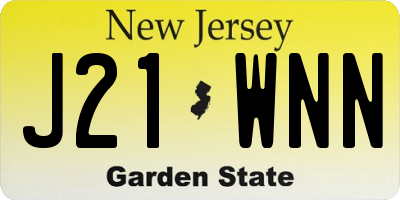 NJ license plate J21WNN