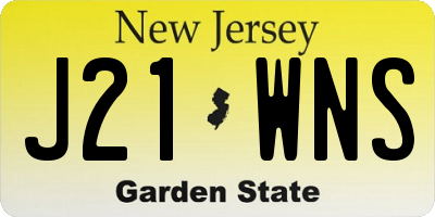 NJ license plate J21WNS