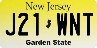 NJ license plate J21WNT