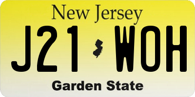 NJ license plate J21WOH