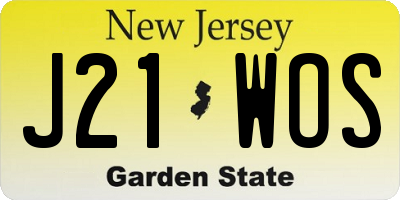 NJ license plate J21WOS