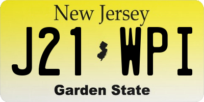 NJ license plate J21WPI