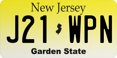 NJ license plate J21WPN