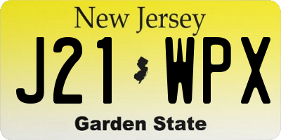 NJ license plate J21WPX
