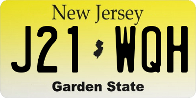 NJ license plate J21WQH