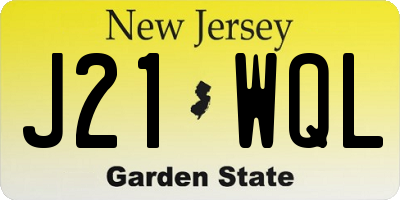 NJ license plate J21WQL