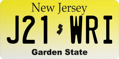NJ license plate J21WRI