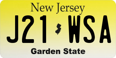 NJ license plate J21WSA