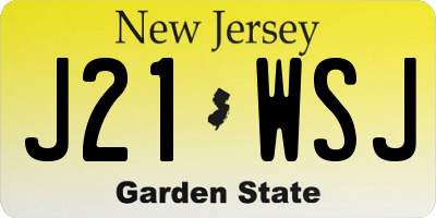 NJ license plate J21WSJ