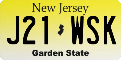 NJ license plate J21WSK