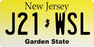 NJ license plate J21WSL