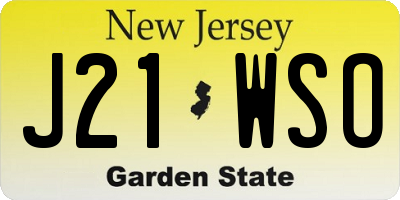 NJ license plate J21WSO
