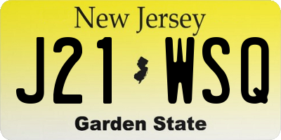 NJ license plate J21WSQ
