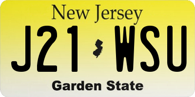 NJ license plate J21WSU