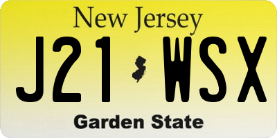NJ license plate J21WSX