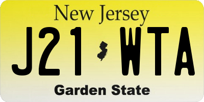NJ license plate J21WTA