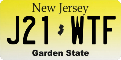 NJ license plate J21WTF