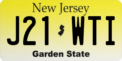 NJ license plate J21WTI
