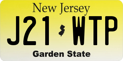 NJ license plate J21WTP