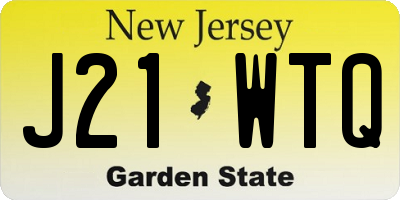 NJ license plate J21WTQ