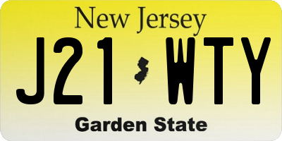NJ license plate J21WTY