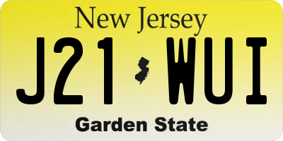 NJ license plate J21WUI