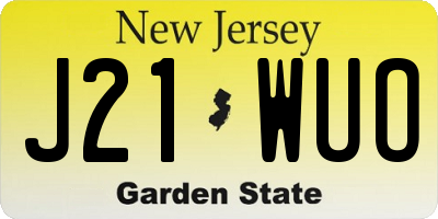 NJ license plate J21WUO