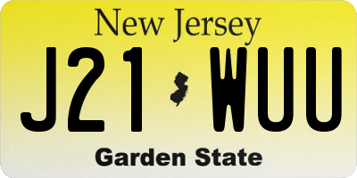 NJ license plate J21WUU