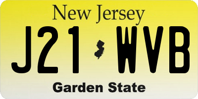 NJ license plate J21WVB