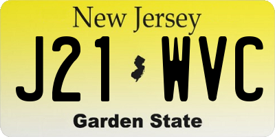 NJ license plate J21WVC