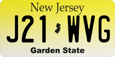 NJ license plate J21WVG