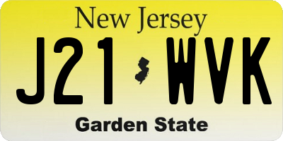 NJ license plate J21WVK