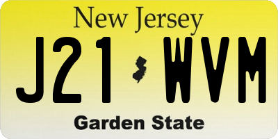 NJ license plate J21WVM