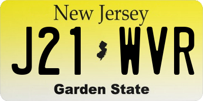 NJ license plate J21WVR